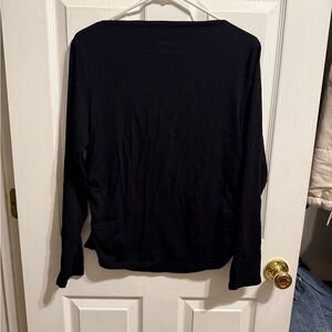 Old Navy Long Sleeve Slit-Neck Ruched Top